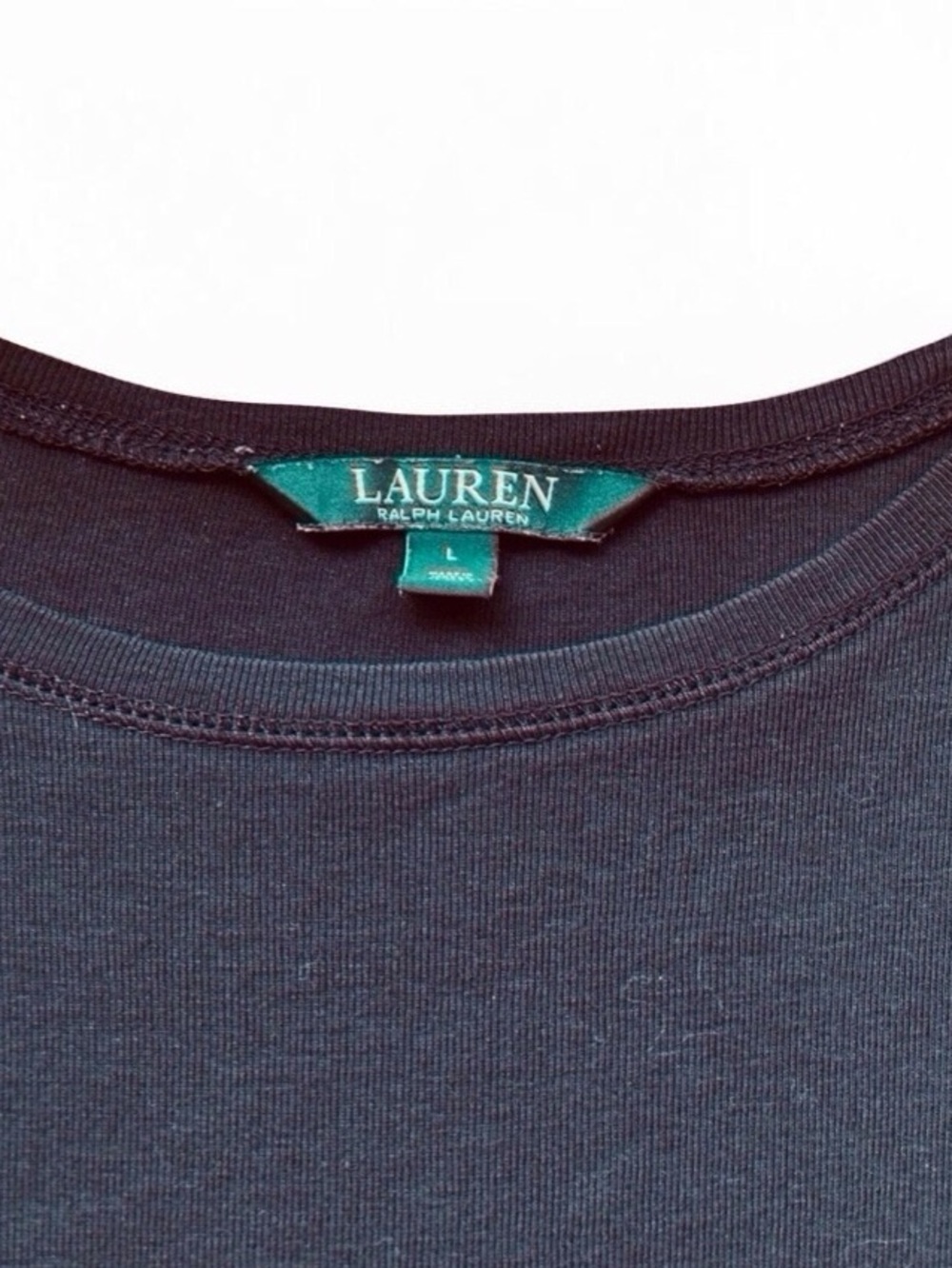 Lauren Ralph Lauren Equestrian Top | Black w/ Suede Accents – Size L - Picture 3 of 9